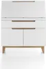 Sekretär Schreibtisch Schrank weiß matt MDF Asteiche Produktbild-Vorschau 5