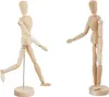 Relaxdays Gliederpuppe 2er Set, 30 cm große Zeichenpuppe, Produktbild-Vorschau 1