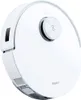 A white robot vacuum cleaner is shown from a diagonal angle against a white background. Voir les images du produit