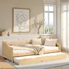 Homestyle4u Tagesbett Ausziehbett 90x200 cm Natur Holzbett Produktbild-Vorschau 1