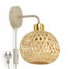 LUXOLAR LED Wandleuchte Rattan Boho Beige/Grau E27 60W - Produktbild-Vorschau 1