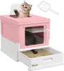 PawHut Katzentoilette Katzenklo mit Deckel Schaufel Produktbild-Vorschau 1