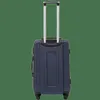 A dark blue suitcase with a telescopic handle extended, shown from the back. Produktbild-Vorschau