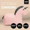LUMALAND Pouf Animal Line Licorne - Rose pastel/gris acier Voir les images du produit 2