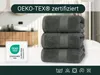 3er Set Duschtücher, 100% Baumwolle, 70x140 cm, grau Produktbild-Vorschau 7