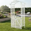 Arco di rose con cancello in legno bianco pergola a Anteprima dell’immagine prodotto 8