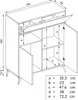 Komodee, Kommode Buffet Orvieto 3D, Eiche/Anthrazit, Breite Produktbild-Vorschau 3