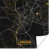 MuchoWow® Poster Stadtplan - Deutschland - Gold - Lingen - Produktbild-Vorschau 1