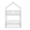 A white metal bunk bed with a house-shaped frame and two levels, shown from the side against a white background. Anteprima dell’immagine prodotto