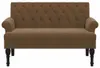 vidaXL Lavica s operadlom hnedá 120x62x75,5 cm Velúr Náhľad obrázku produktu 3