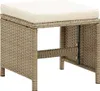 vidaXL Gartenhocker 2 Stk. mit Sitzkissen Poly Rattan Beige Produktbild-Vorschau 1