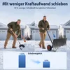 ROSEJANE Schneeschieber mit Rädern, Metall-Schneeschaufel Produktbild-Vorschau 4