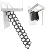Two views of a collapsible attic ladder, one extended and one retracted, against a white background. Podgląd zdjęcia produktu