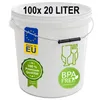 plasteo® 100x 20 Liter Eimer mit Deckel Lebensmittelecht Produktbild-Vorschau 1