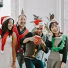 com-four® 3x Weihnachtsmütze mit Bommel - X-Mas Produktbild-Vorschau 2