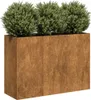 vidaXL Bac à plantes rouillé 120x40x80 cm Acier résistant Voir les images du produit 7