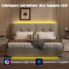 lit double 160x200 avec sommier coffre et éclairage LED,lit Voir les images du produit 2
