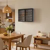 SoBuy Wandvitrine FSB113-DG mit Tassen und Gläsern im Esszimmer unter einer Bambuslampe Anteprima dell’immagine prodotto