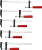 A set of five F-clamps arranged vertically against a white background. Náhled obrázku produktu