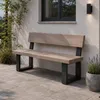 DanDiBo 2x Bankbeine Metall Schwarz mit Lehne Set Massiv Produktbild-Vorschau 8