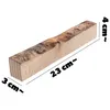 A piece of wood with dimensions indicated by text overlays. Produktbild-Vorschau