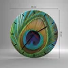 Wanduhr - Rund - Glasuhr - Pfauen Federn Regenbogen - Produktbild-Vorschau 3