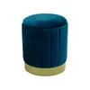 A teal velvet ottoman with a gold base is shown against a white background. Náhľad obrázku produktu