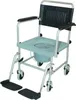 A medical toilet chair with a bucket underneath the seat, shown on a white background. Produktbild-Vorschau