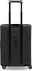 A black trolley suitcase is shown from the front on a white background. Podgląd zdjęcia produktu