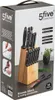 The image shows the packaging of a knife block set, with the knives and block prominently displayed. Produktbild-Vorschau