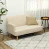 HOMCOM 2 Sitzer Sofa, Kleine Couch mit Samtoptik, Holzbeine Produktbild-Vorschau 2