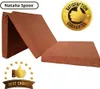 A folded brown mattress is shown against a white background, with promotional badges at the top and bottom. Anteprima dell’immagine prodotto