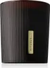 A close-up studio shot of a scented candle in a dark, ribbed glass jar with a gold label. Produktbild-Vorschau