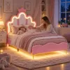 INONEFT Kinderbed, gestoffeerd bed 90x190 cm, prinsessenbed Productafbeelding-voorbeeld 2