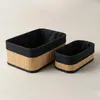 Set mit 3 Bambuskörben mit Stoffeinlage, 30 x 20 x 13 cm Produktbild-Vorschau 6