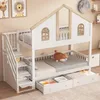 Flieks Etagenbett 90x200cm mit Schubladen, Kinderbett Produktbild-Vorschau 3