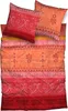 A folded duvet cover and two pillowcases with a patterned design. Produktbild-Vorschau