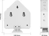 Product dimensions and side view of a white device. Produktbild-Vorschau