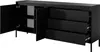 A black sideboard with open doors and drawers, displayed against a white background. Produktbild-Vorschau