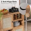 COSTWAY Sideboard en bois, commode avec 4 compartiments & 2 Voir les images du produit 5