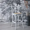 Sgabello da bar bistrot in legno vintage, Bianco Anteprima dell’immagine prodotto 3