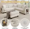 Merax U-förmiges Ecksofa 6-Sitzer, XXL Modulares Soffa, Produktbild-Vorschau 6