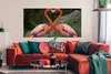 MuchoWow® Poster Zwei Flamingos bilden ein Herz 150x75 cm - Produktbild-Vorschau 2