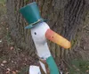 Große Ente mit Zylinder Gartendekoration Eisen grün-weiß 62 Produktbild-Vorschau 3