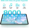 A tablet displaying large numbers representing battery capacity and feature icons. Produktbild-Vorschau