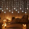 Flocon de neige LED Guirlande lumineuse blanche Rideau Voir les images du produit 9