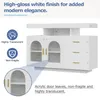 MODFU Buffet - Meuble de Rangement avec LED et Tiroirs, Voir les images du produit 5
