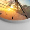 Wanduhr - Rund - Glasuhr - Meer Strand Palme - 40x40cm - Produktbild-Vorschau 5