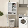 COSTWAY Voľne stojaca WC skrinka, kúpeľňová polica s Náhľad obrázku produktu 2