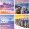 Wanduhr - Rund - Glasuhr - Berge Schnee Winter - 30x30cm - Produktbild-Vorschau 8